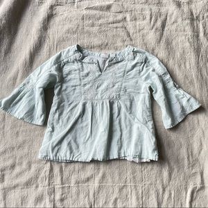 GAP green & white striped boho top